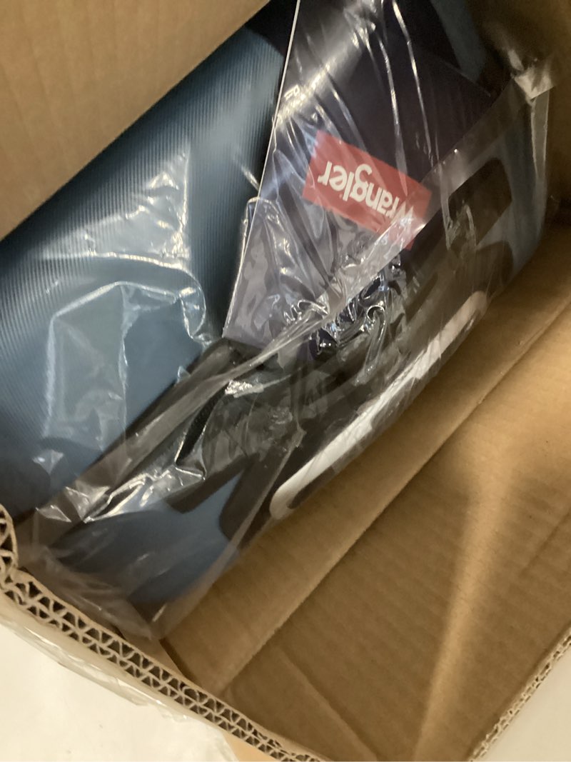 Condition photo showing New/Like New for Wrangler Hardside Spinner Luggage, Blue Heaven, Carry-On 20-Inch