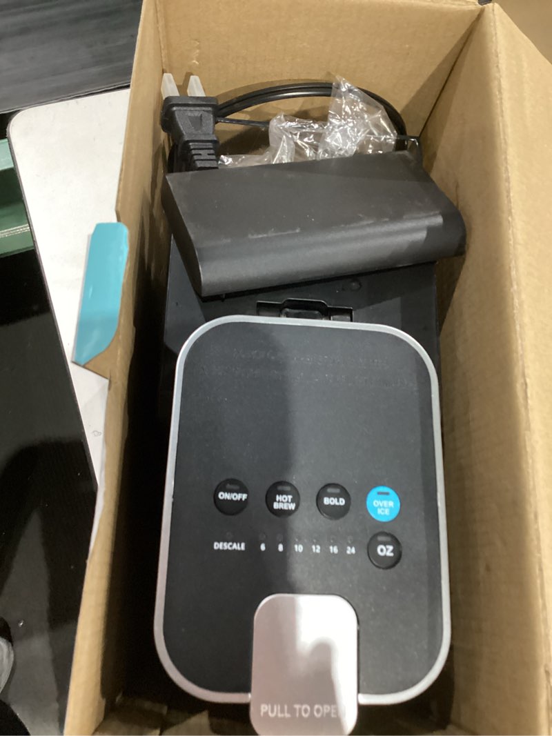 Condition photo showing As Is for Single Serve Coffee Maker with Built-in Detachable Milk Frother, Iced and Hot Coffee Machine for K Cup & Grounds, 40oz Removable Water Reservoir, 6 Cup Sizes, Fits 7.3" Travel Mug, Black