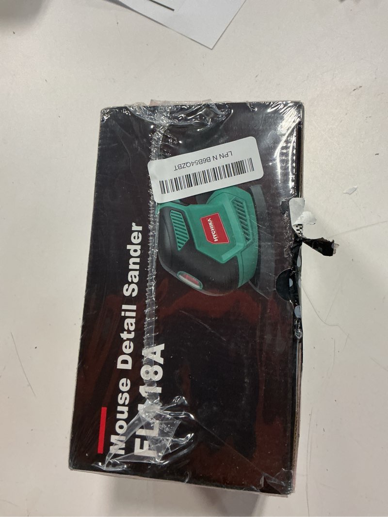 Condition photo showing New/Like New for hychika detail sander, 14,000 opm compact electric sander tool with 12 pcs sandpapers,efficiency dust collection system,suitable for tight spaces sanding,polishing,removing paint in home decoration