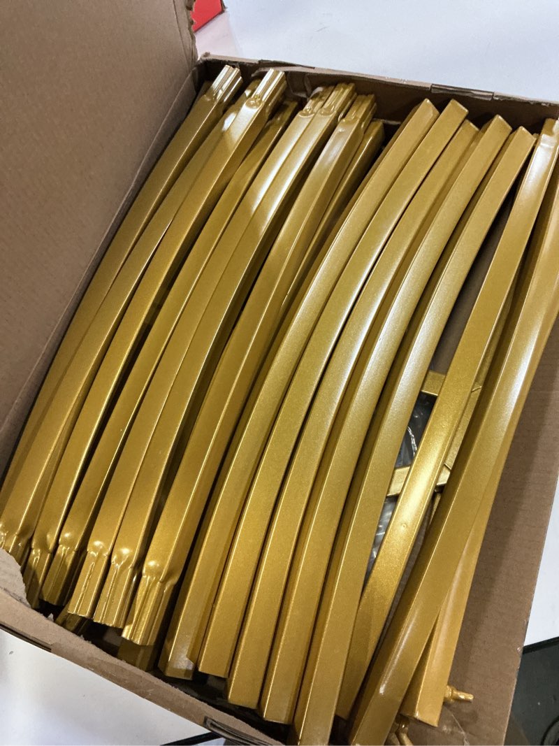 Condition photo showing Good Condition for wokceer round backdrop stand 7.2ft circle balloon arch frame circle backdrop stand gold round arch for wedding birthday party bridal shower anniversary event ceremony decoration 7.2 ft gold