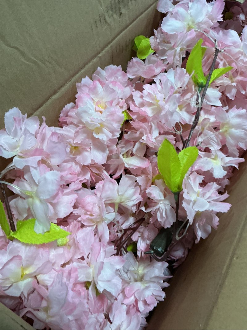 Condition photo showing Good Condition for 6.56ft tall pink artificial cherry blossom tree decor, fake silk flower plant indoor, sakura tree realistic faux cherry tree for christmas new year home decor pink-ap18