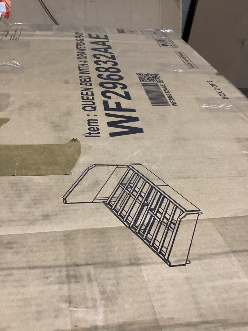 Nayard velvet platform storage queen bed (INCOMPLETE)