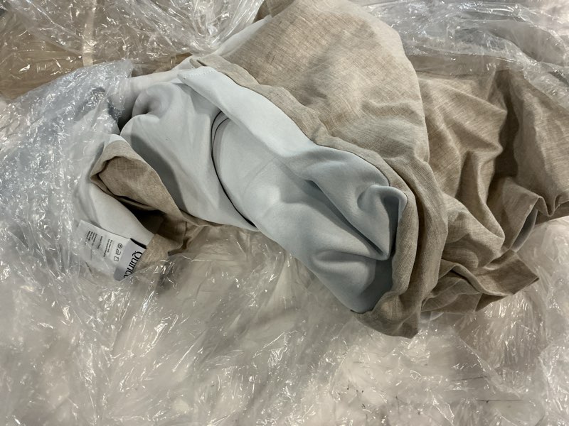 Condition photo showing As Is for quince european linen true blackout curtain 1 piece /48x96 in/flax