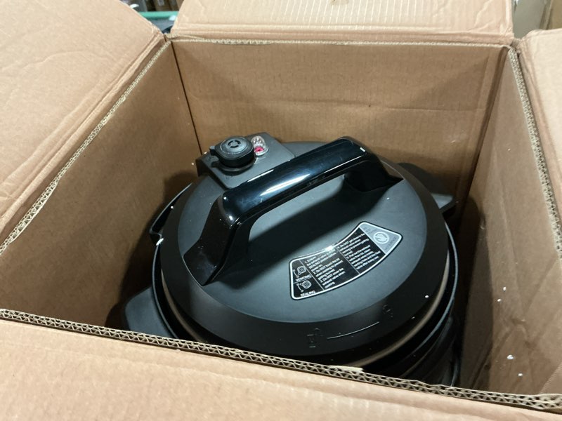 Condition photo showing As Is for COMFEE’ Pressure Cooker 8 Quart with 16 Cooking Functions, Olla de Presion Non-Stick Pot Yogurt Maker Rice Cooker Slow Cooker Sauté Steamer, Healthy Ceramic Inner Pot Black 8 Quarts