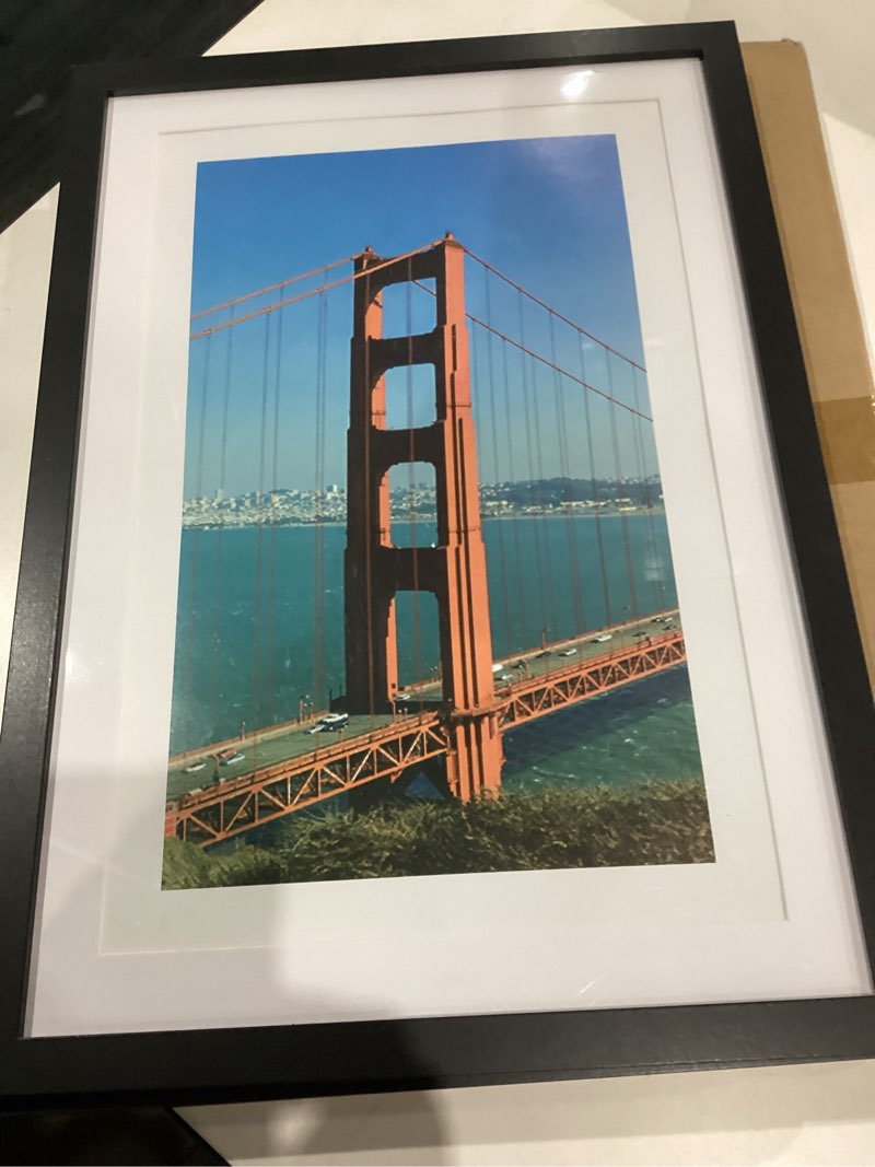 Condition photo showing Good Condition for pealsn 13x19 picture frame set of 2, display pictures 11 x 17 with mat or 13 x 19 without mat for wall mounting display, poster frames, black black 13x19