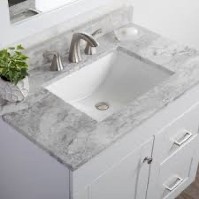 2694718 Design House 31" Cultured Marble Vanity Top with Integrated Sink and Backsplash