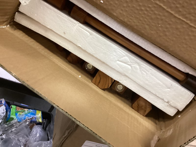 Condition photo showing Good Condition for Fun Memories Teak Shower Bench Seat with Handles and Backrest, 19" Solid Wood Shower Stool Waterproof Shower Seat with Storage for Inside Shower Legs Shaving, Seniors Elderly Heavy Duty Teak Bathroom Stool with Backrest 14"D x 19"W x 29"H