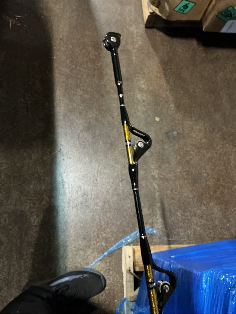 Condition photo showing Good Condition for fiblink 1-piece/2-piece saltwater offshore heavy trolling rod big game roller rod conventional boat fishing pole (5 feet 6 inch, 30-50 lb/50-80 lb/80-120 lb) 6'6" - 2pc - bent