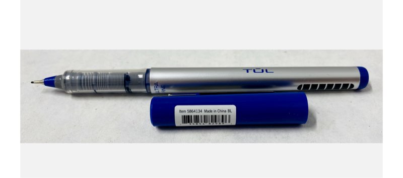 TUL UltraFine Point Pen 0.4mm | Fine Liner Series | Silver Barrel | Blue