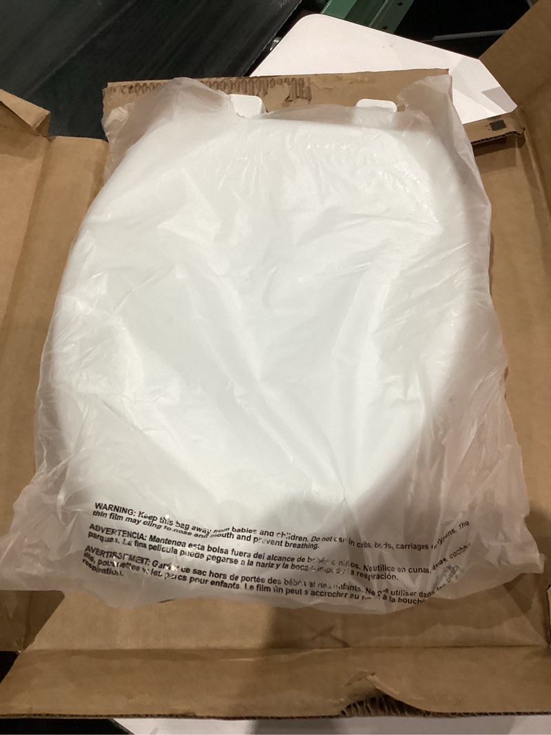 Condition photo showing Good Condition for Mayfair Linden Slow Close Toilet Seat, Non Slip Heavy Duty Wood, Easy Install, Elongated, White Elongated Traditional Hinge