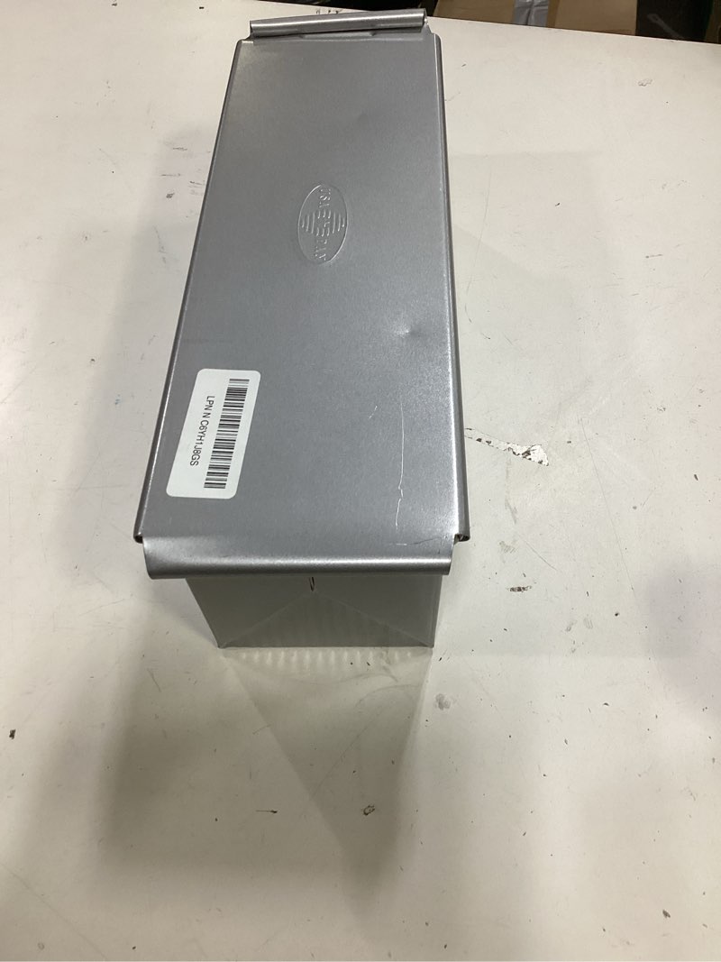 Condition photo showing As Is for usa pan bakeware pullman loaf pan with cover, 13 x 4 inch, nonstick & quick release coating, made in the usa from aluminized steel with lid 13 x 4