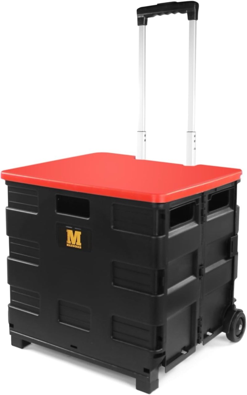 maxworks 50830 collapsible black rolling folding 15 x 16.5 x 16 inches,
