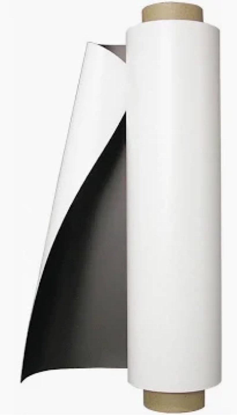 Amylove Blank White Surface Magnet Sheets 24 Inch x 40 Feet, 25 Mil Magnetic Roll Printable Flexible