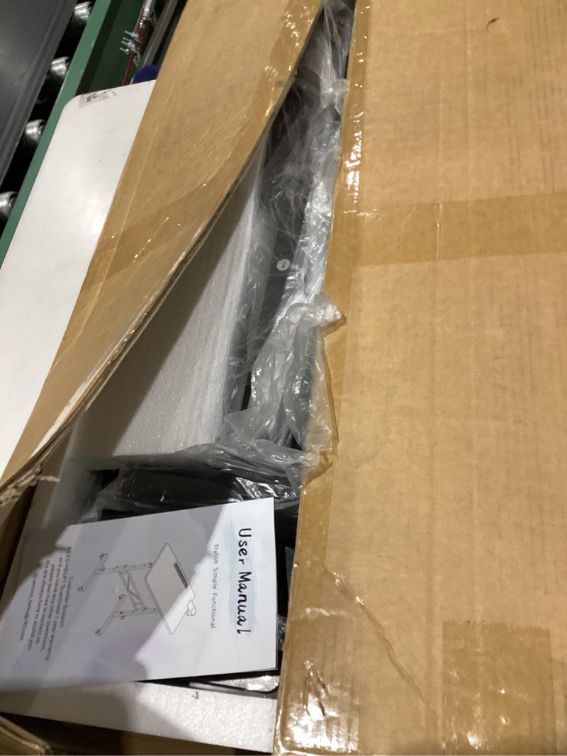 Condition photo showing New/Like New for hadulcet small standing desk adjustable height, mobile stand up desk with wheels, portable walking pad table stand, rolling laptop cart for standing or sitting, black