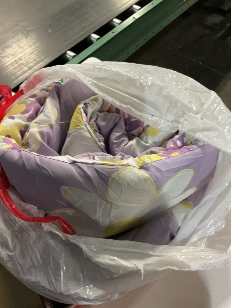 Condition photo showing As Is for Similar Comforter for Girls, Purple Daisy Kids Reversible with Cute Floral, All Season Bed in a Bag