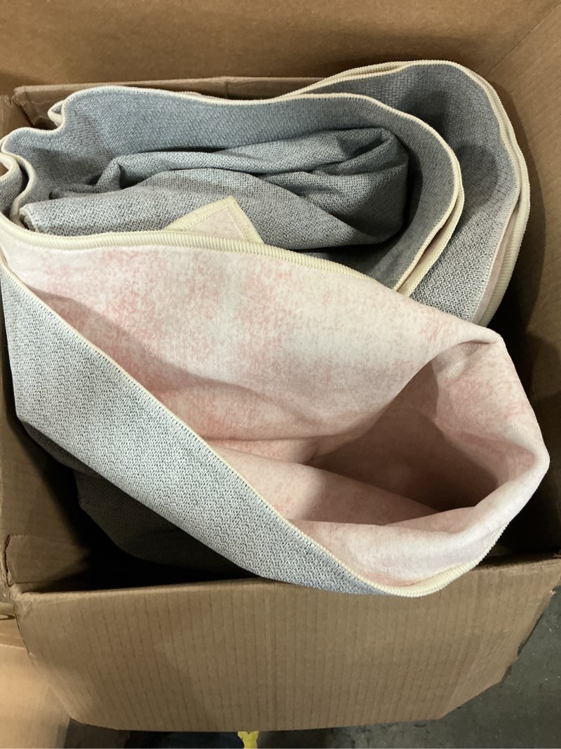 Condition photo showing As Is for Nursery Rug Pink Boho Washable Abstract Cuquette Rug for Bedroom Aesthetic,8x10,Light Pink 8' x 10' (Rectangular) Pink