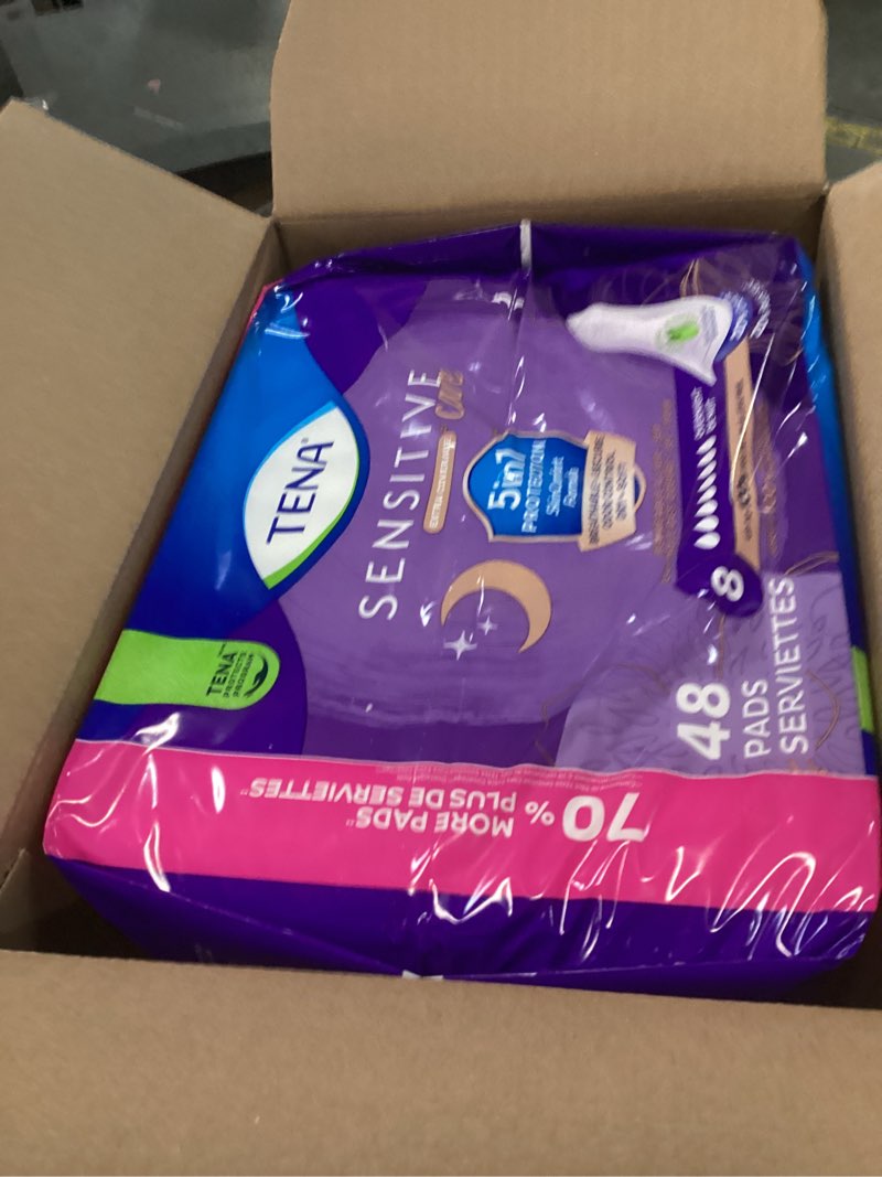 Condition photo showing New/Like New for TENA Sensitive Care Incontinence Pads, Bladder Control, Postpartum for Women, Overnight Absorbency, Extra Coverage, 48 Count
