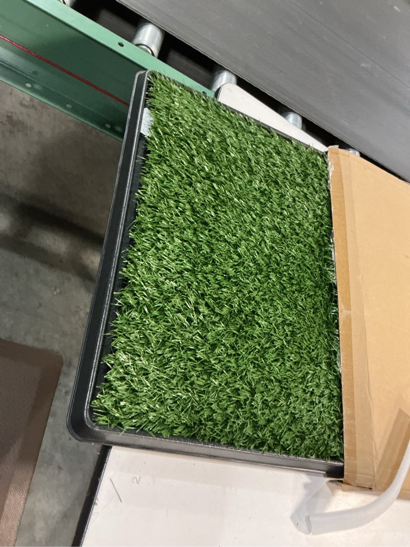 Condition photo showing Good Condition for Artificial Grass Puppy Pee Pad for Dogs and Small Pets - 20x25 Inch, Reusable 3-Layer Turf Pads for Dogs with Tray - Indoor and Outdoor Fake Grass Potty Pet Supplies by PETMAKER Medium 3-Layer System