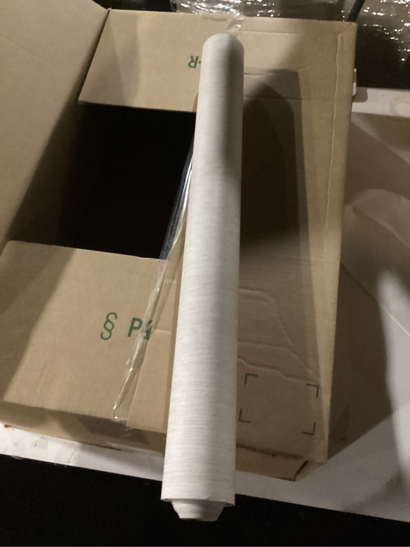 Condition photo showing As Is for (Similar to stock)WADILE Grasscloth Peel and Stick Wallpaper 15.7in x 78.7in, Textured Contact Paper for Cabinets, Faux Linen Wall Paper Pull and Stick, Fabric Vinyl Wallpaper Self Adhesive Light Gray 15.7\" x 78.7\" Light Gray