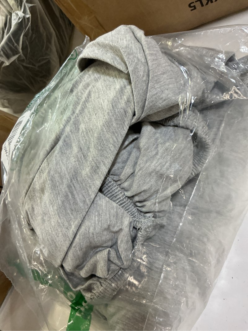 Condition photo showing Good Condition for utopia bedding jersey knit twin sheets set – 3 piece cotton jersey sheets, ultra soft t-shirt feel, breathable & stretchy bed sheet set, heather light grey light grey twin