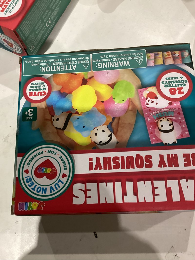 Condition photo showing New/Like New for JOYIN 28 Packs Valentines Day Gifts for Kids, Kawaii Mochi Squishy Toy with Valentines Day Cards for Kids School Classroom, Stress Relief Toy for Boy Girl Valentine Party Favor, Class Exchange Prizes Kawaii Valentine Mochi