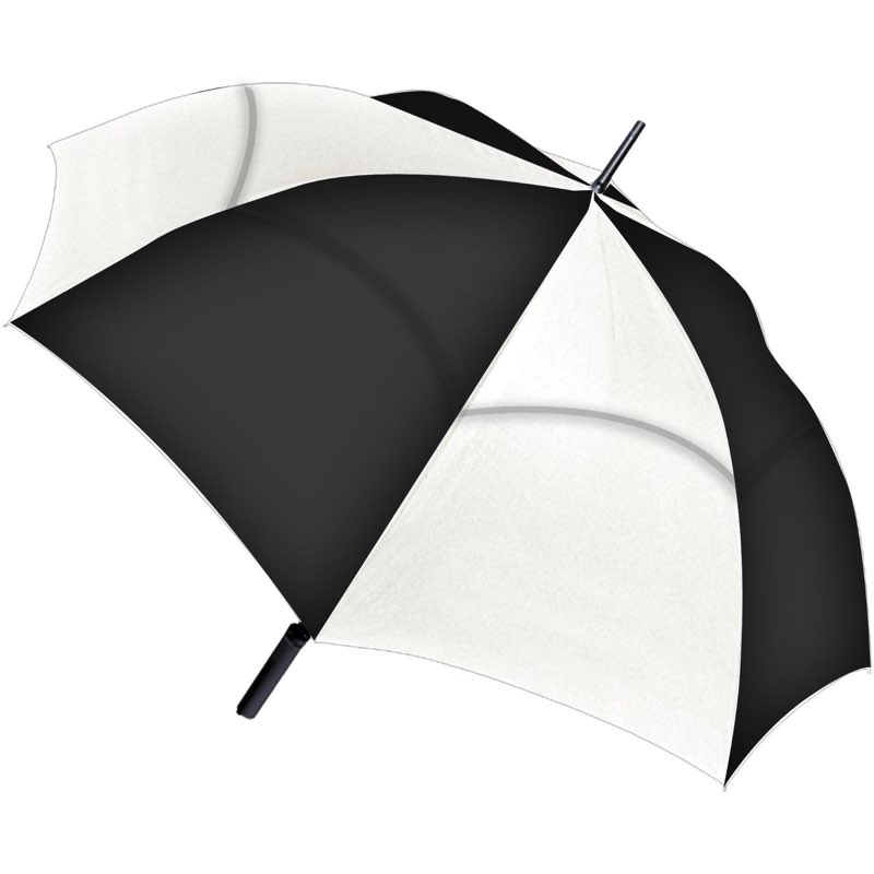 repel umbrella extra large windproof golf umbrella - covers 2 people - 60\" wide vented double canopy with reinforced fiberglass ribs, waterproof coated canopy white  & black