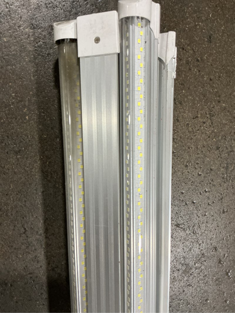 Condition photo showing As Is for 8ft LED Shop Light, 8' 100W 15000lm 6000K (12 Pack), 8 Foot Linkable led Shop Lights with Plug Fixture for Garage Workshop, T8 LED Tube Lights, High Output, 12Pack No Hanging