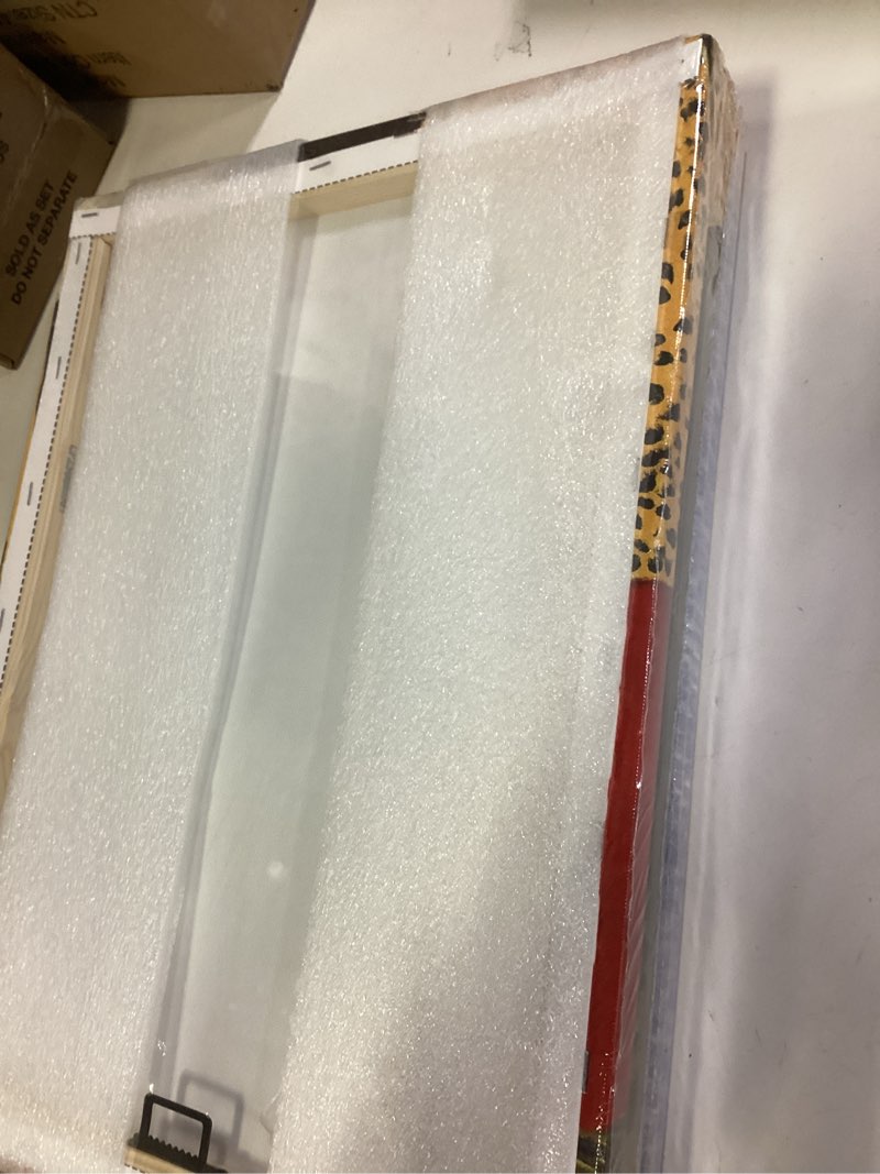 Condition photo showing Good Condition for PHOENIX Henri Matisse Wall Art Decor Set of 4 Framed Canvas Cut - Outs Modern Bold Color Playful Abstract Shape for Living Room Bedroom Office Kid's Playroom