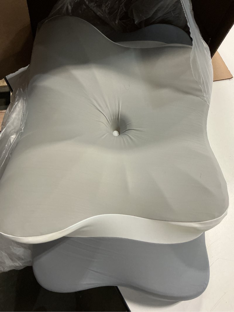 Condition photo showing As Is for donama cervical pillow for neck and shoulder pain relief, cooling contour memory foam pillow, dual-height ergonomic neck support pillow for side back stomach sleepers with removable pillowcase grey new queen size
