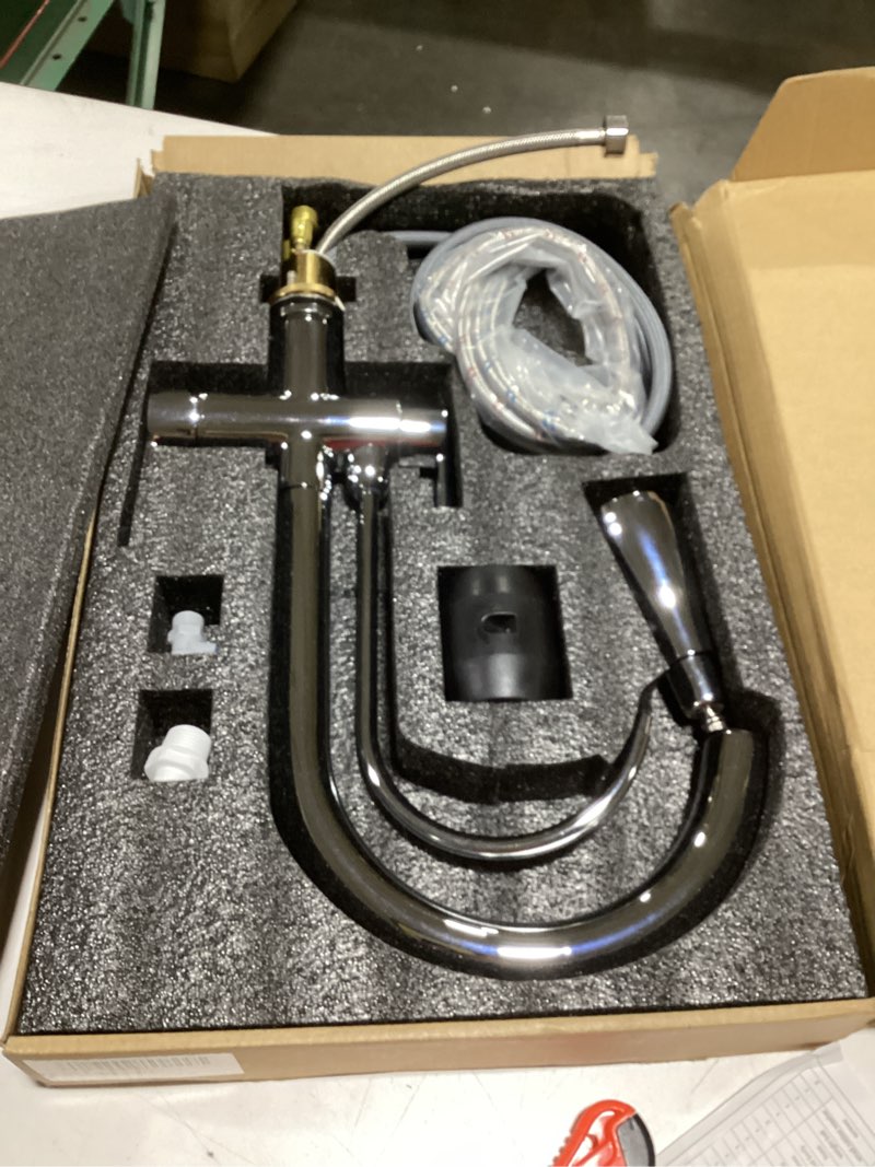 Condition photo showing Good Condition for Kitchen Faucet with Pull Down Sprayer Modern 2 Handle Kitchen Faucets Drinking Water Faucet Reverse Osmosis Faucet for Kitchen Sink 3 in 1 High Arc Water Purifier Faucets Lead-Free Brass,Chrome Silver