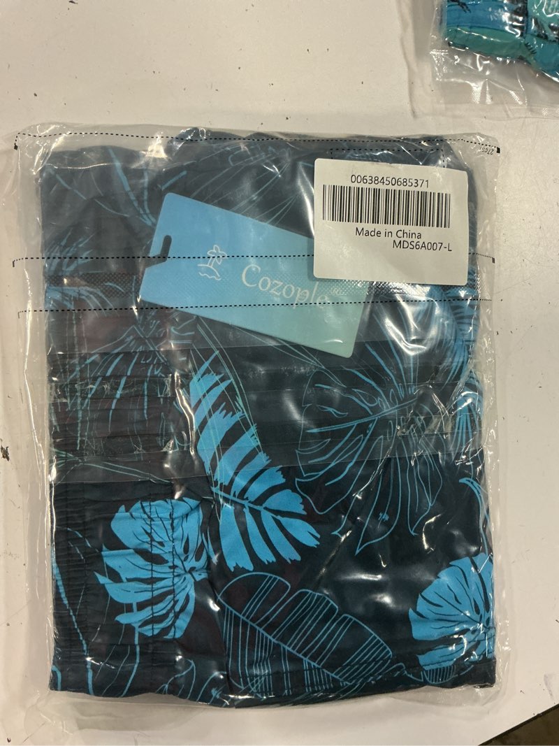 Condition photo showing New/Like New for l cozople mens compression liner swim shorts lightweight quick dry swim trunks beach waterproof surfing shorts tropics palm hybrid style bathing suits with pockets l