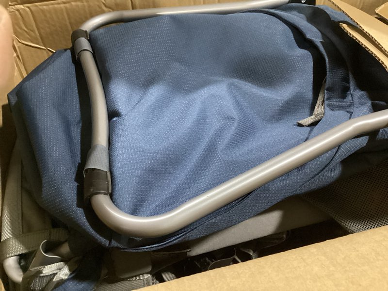 Condition photo showing New/Like New for wipha hiking baby carrier backpack, lightweight child carrier, breathable mesh toddler carrier for outdoor adventures, ergonomic design, perfect for travel, hiking & daily use creeper iii-navy blue