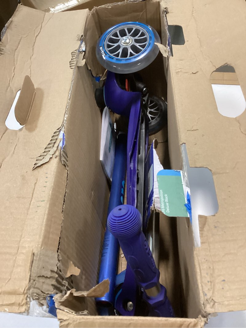 Condition photo showing As Is for Micro Kickboard - Mini Deluxe - Three Wheeled, Lean-to-Steer Swiss-Designed Micro Scooter Blue