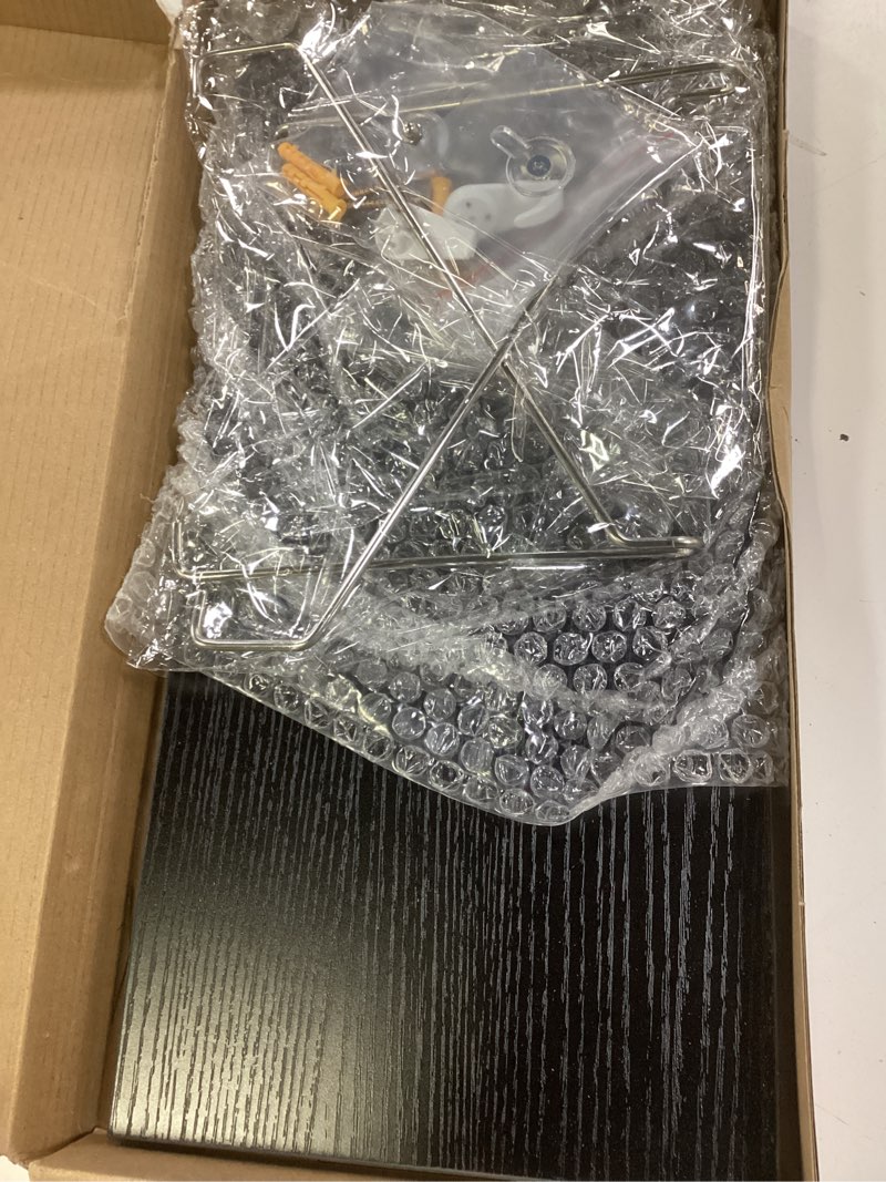 Condition photo showing Good Condition for floating shelf for wall, 15.75" x 7.87" wooden black floating shelf holds up to 33 lb, floating shelf for wall no drilling perfect for book, projector, decor black 15.75" x 7.87"