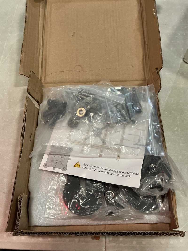 Condition photo showing Good Condition for offset patio cantilever umbrella base heavy duty stainless steel umbrella base space saving deck umbrella mount