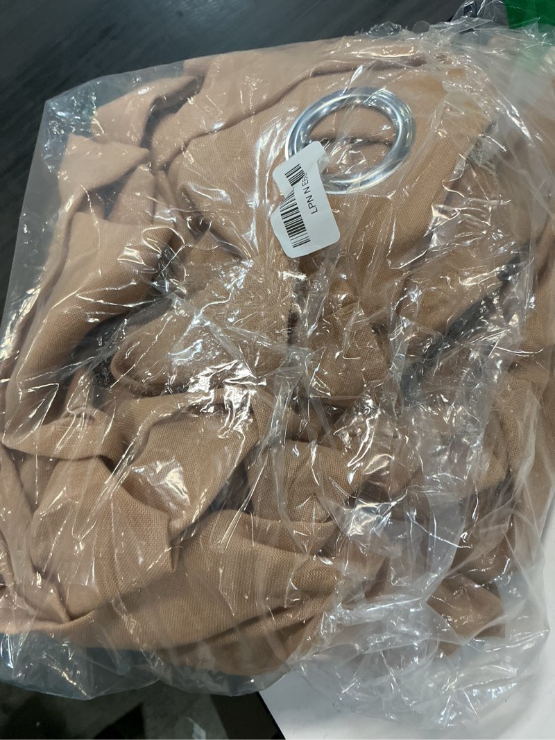 Condition photo showing New/Like New for nicetown camel linen doorway curtains 80 inches long, grommet thick linen weave semi sheer window treatments privacy assured with light filtering for bedroom/side door, w34 x l80 camel 34"w x 80"l (pack of 2)