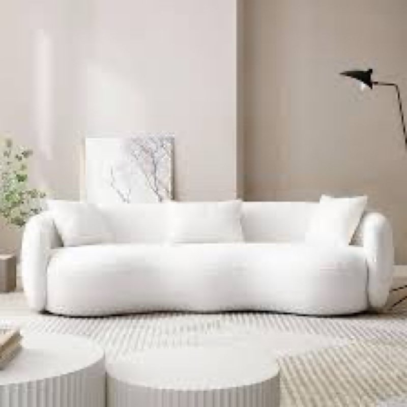SIMILAR TO STOCK PHOTO NOT COMPLETE Wallas 3Seater Sofa Arm L&R White Boucle