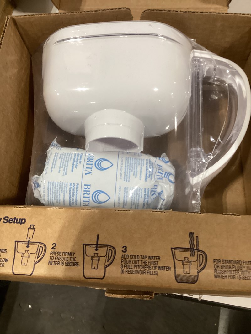 Condition photo showing As Is for Brita Metro Water Filter Pitcher with SmartLight Change Indicator, BPA-Free, Replaces 1,800 Plastic Water Bottles a Year, Lasts Two Months, Includes 1 Filter, Small - 6-Cup Capacity, White Standard White