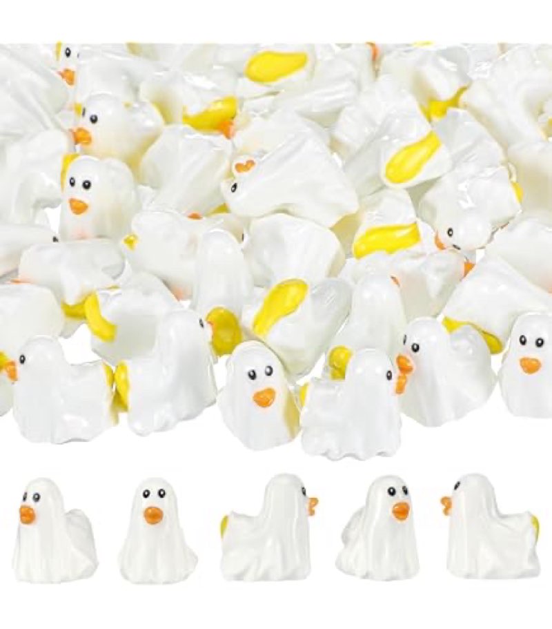 Gejoy 50 Pcs Mini Easter Rubber Ducks 1.57 Inch Bunny Ear Ducks Figurines Bulk Small Assorted Birthday Gifts for Easter Basket Stuffers Table Decorations Party Favors
