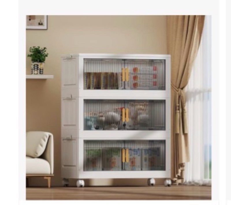 Fejrpkn 77Gal Stackable Plastic Storage Bins with Lids, Collapsible Closet Organizers and Storage wi