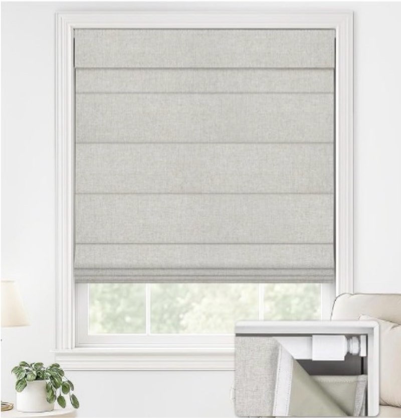 LazBlinds No Drill Roman Shades for Windows, Cordless Light Filtering Window Shades with UV Protecti