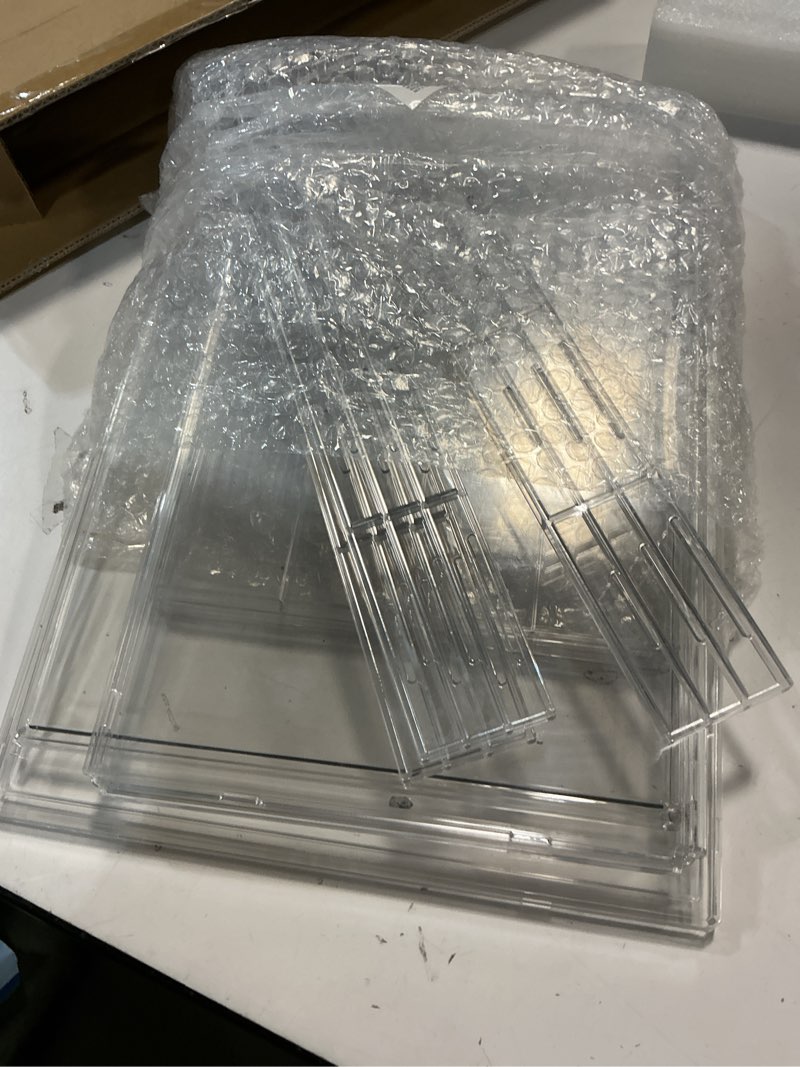 Condition photo showing Good Condition for acrylic display case for collectibles, clear storage bin with 3 adjustable layers and1 removable divider, stackable clear storage box with magnetic door for figures, home or office,large,2pack l-2pack