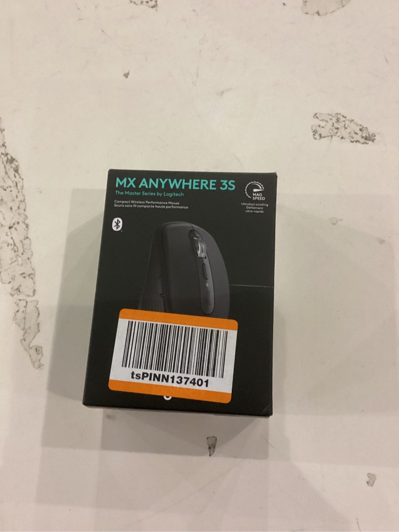 Condition photo showing As Is for Logitech MX Anywhere 3S Compact Wireless Mouse, Fast Scrolling, 8K DPI Any-Surface Tracking, Quiet Clicks, Programmable Buttons, USB C, Bluetooth, Windows PC, Linux, Chrome, Mac - Graphite Graphite USB-C Charge