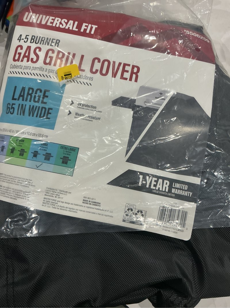 Condition photo showing As Is for master forge universal fit 65-in w x 40-in h black fits most cover