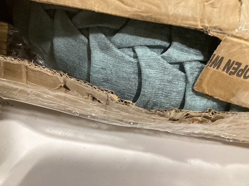 Condition photo showing Good Condition for intelligent design loretta floor pillow, large cushions sitting for adults, floor pillow for meditation or yoga, lustrous chenille button tufted, pleated design for bench/chair, 22"x22"x6", aqua round aqua dia 22" x 6"h