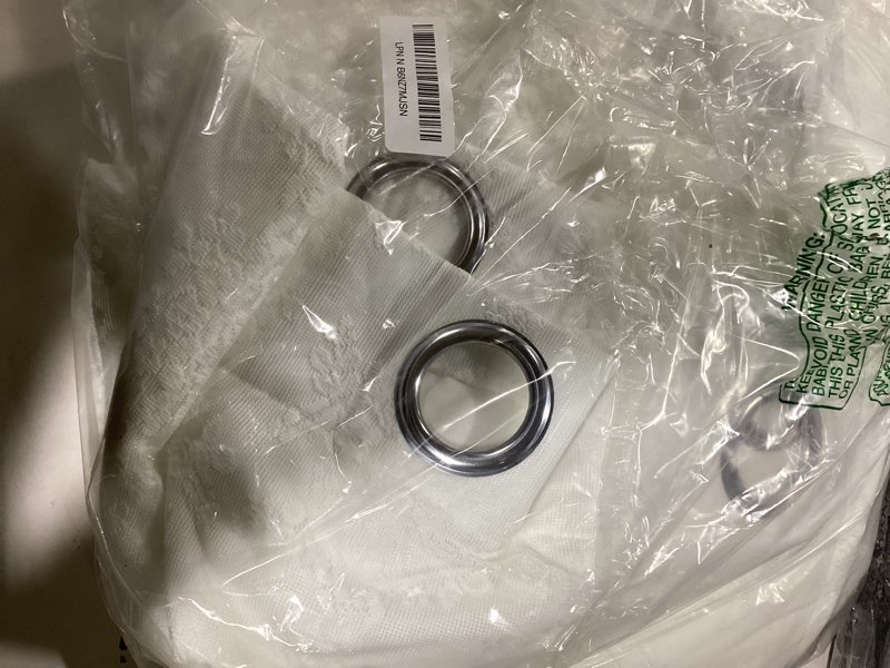 Condition photo showing New/Like New for Yinhua White Curtains for Living Room Double Layer Blackout Curtains for Bedroom 84 Inches Long Nursery Curtain with Tiebacks, Thermal Insulation Grommet Drapes for Dining Room, 52" W x 84" L White 52"W x 84"L (Pack of 2)