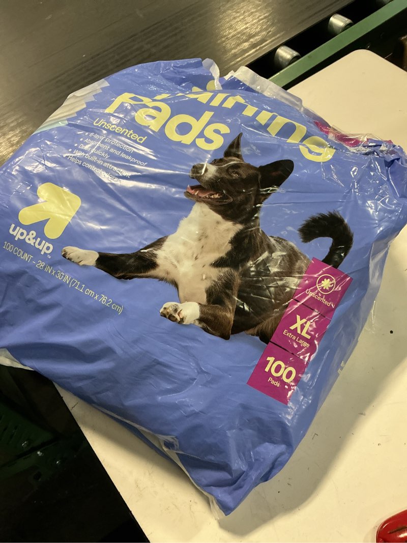Condition photo showing As Is for up&up puppy training pads (100 counts) (x-large, 1-count)