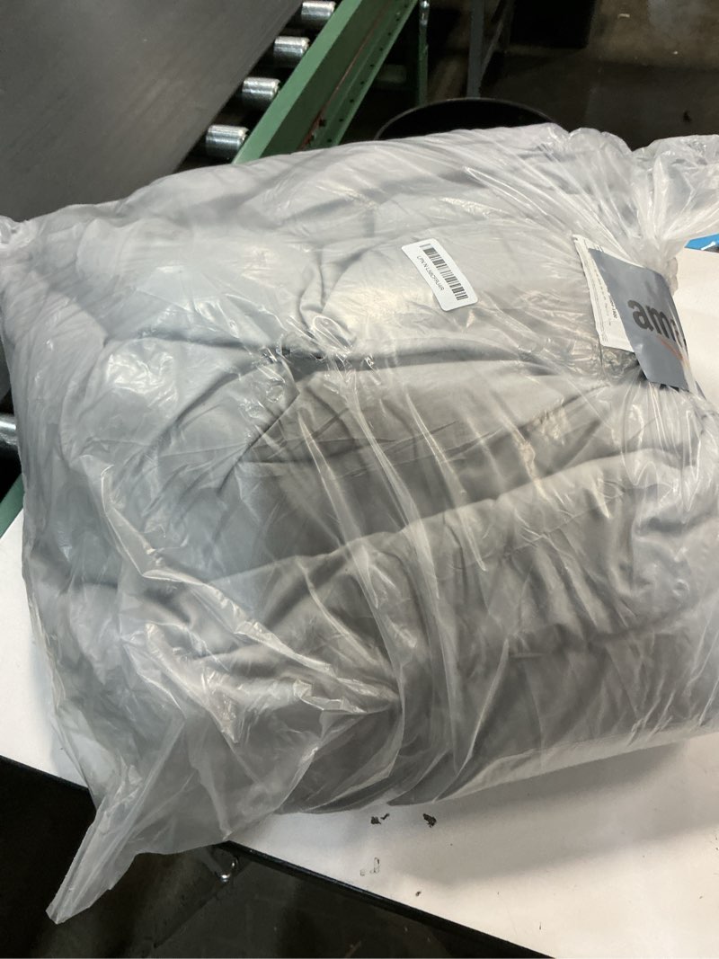 Condition photo showing As Is for CozyLux Light Grey Full Size Comforter Set, 3 Pieces Light Gray Solid Breathable Quilted Bedding Sets, Luxury Soft Bed Set with Down Alternative Comforter All Season (1 Comforter & 2 Pillowcases)