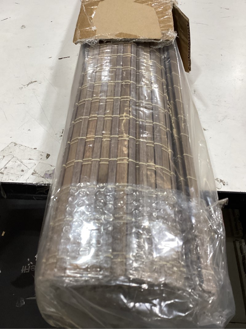 Condition photo showing Good Condition for unishades cordless bamboo roman shades for windows, blinds size (34.5" w ×48" h) colour (bdp-driftwood) ?room darkening?bdp-driftwood 34.5" w × 48" h