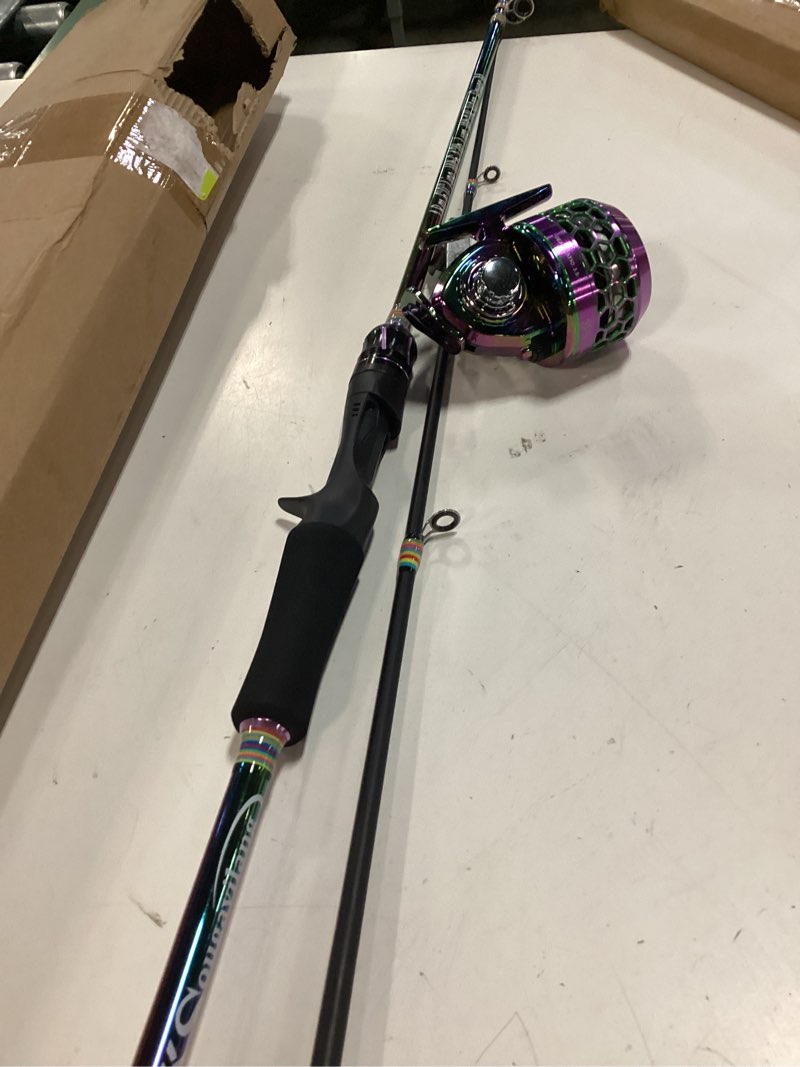 Condition photo showing Good Condition for sougayilang spinning fishing reel rod combo, two pieces colorful poratble light weight fishing rod with powerful fishing gear for freshwater saltwater